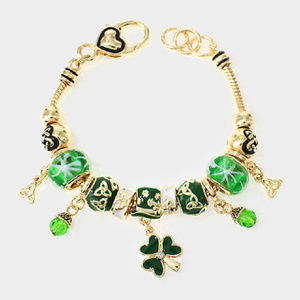 irish clover & celtic knot charm bracelet